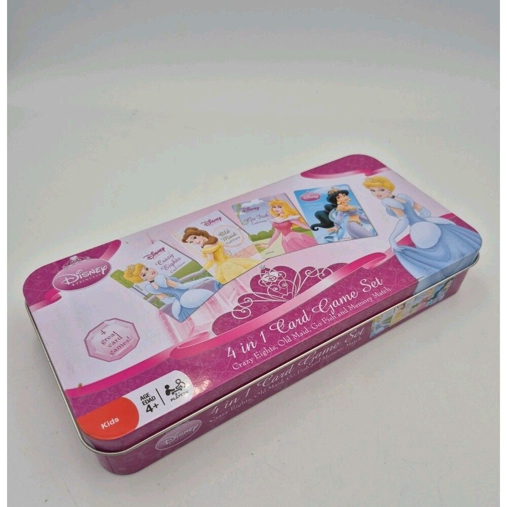 2005 Disney Princess 3 In 1 Card Game Set In Metal Tin ( Complete)